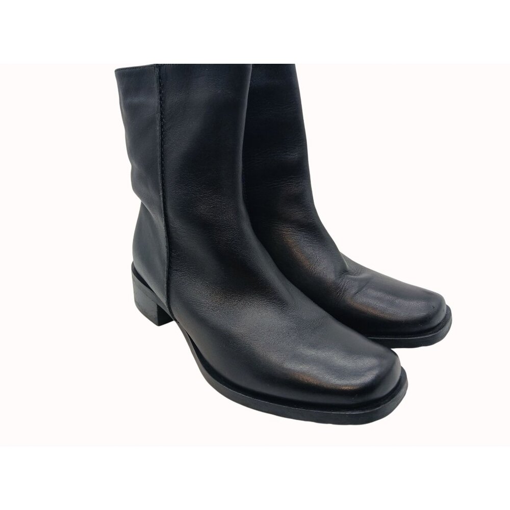 Santana Canada Black Leather Ankle Boots Side Zipper Closure Women’s Size 9 - Picture 2 of 13